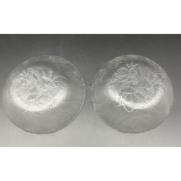 VTG Arcoroc SPRING BOUQUET Floral Glass Bowl 6.25” Set Of 4 EUC - Picture 5 of 6